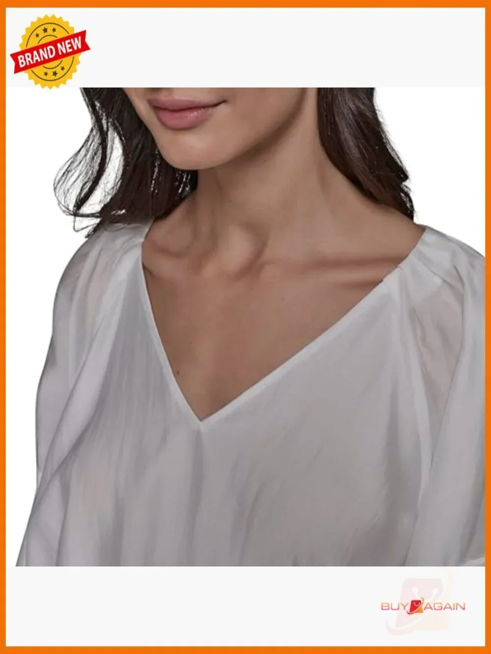 Long Sleeve V-Neck Ruffle Hem Blouse, Classic Fit, Hand Wash Only